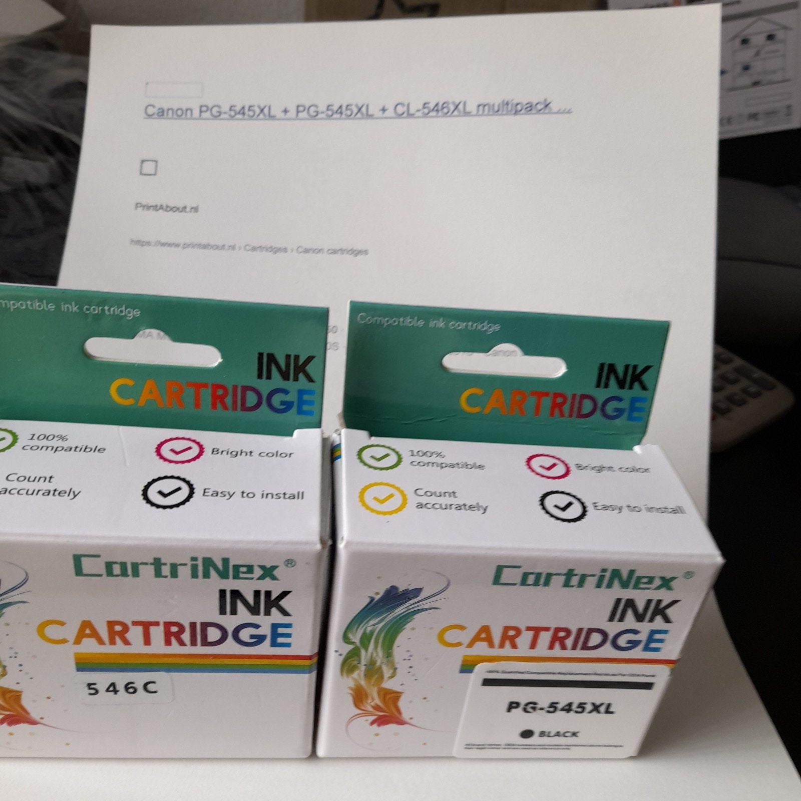 CartriNex Inktcartridges voor Canon PG-545XL en CL-546C, Computers en Software, Ophalen of Verzenden, Nieuw