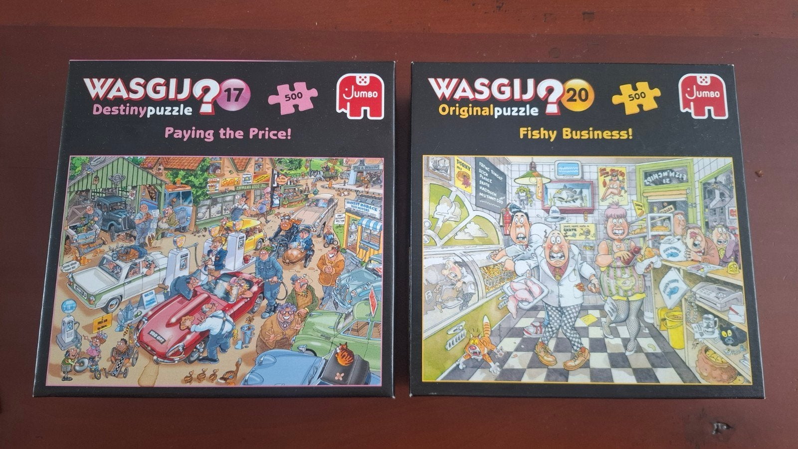 2 Wasgij puzzels, compleet, 500 stukjes per stuk, Hobby en Vrije tijd, Denksport en Puzzels, Ophalen, 500 t/m 1500 stukjes, Zo goed als nieuw