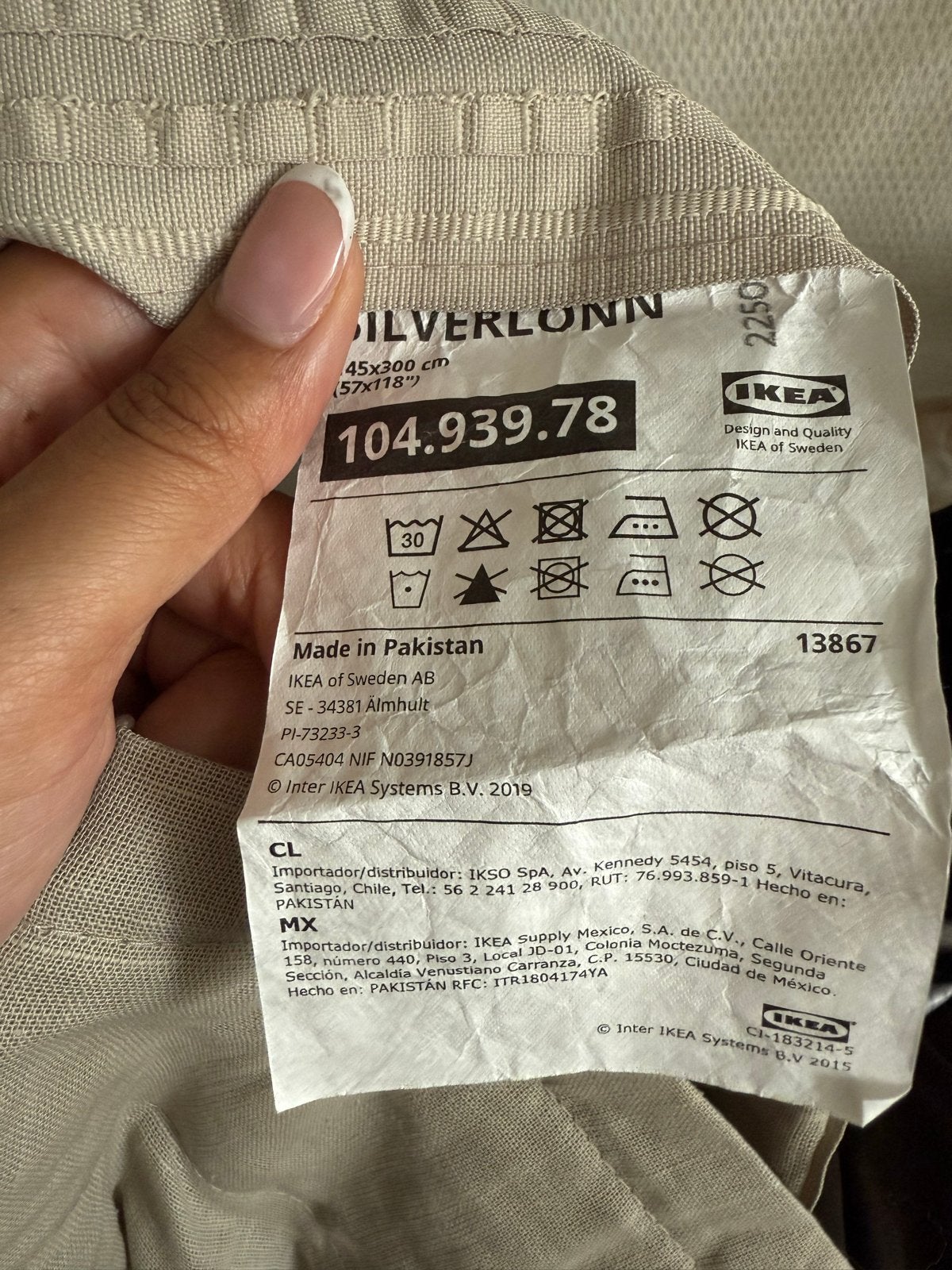 IKEA SILVERLONN Gordijnen Beige 145x300 cm, Ophalen, Gebruikt, 100 tot 150 cm, 200 cm of meer
