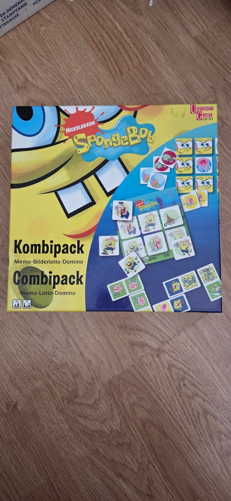 SpongeBob Combipack: Memo-Lotto-Domino Spel, Drie of vier spelers, Ophalen of Verzenden, Gebruikt, University Games