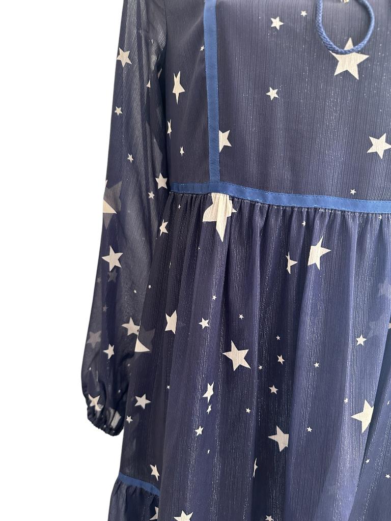 Janice jurk S, Kleding | Dames, Jurken, Blauw, Ophalen of Verzenden, Zo goed als nieuw, Onder de knie
