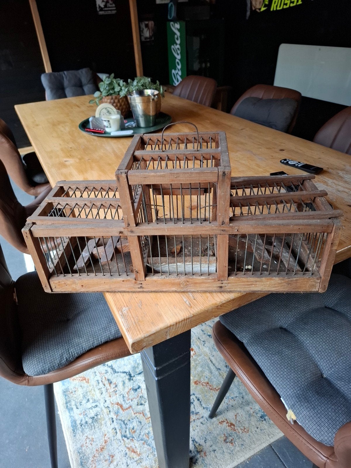 vintage vangkooitje, Dieren en Toebehoren, Ophalen of Verzenden, Hout, Vogelkooi