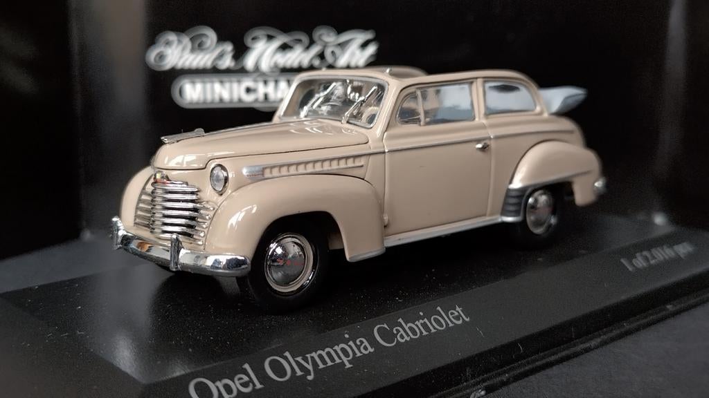 Opel Olympia Cabriolet 1:43 Minichamps Pol, Hobby en Vrije tijd, Modelauto's | 1:43, Auto, MiniChamps, Aachen Germany, Nieuw