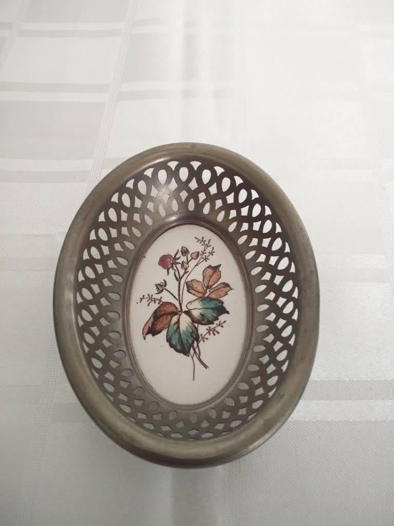 Waechtersbach mandje ovaal met porseleinen bodem bloem, Ophalen of Verzenden