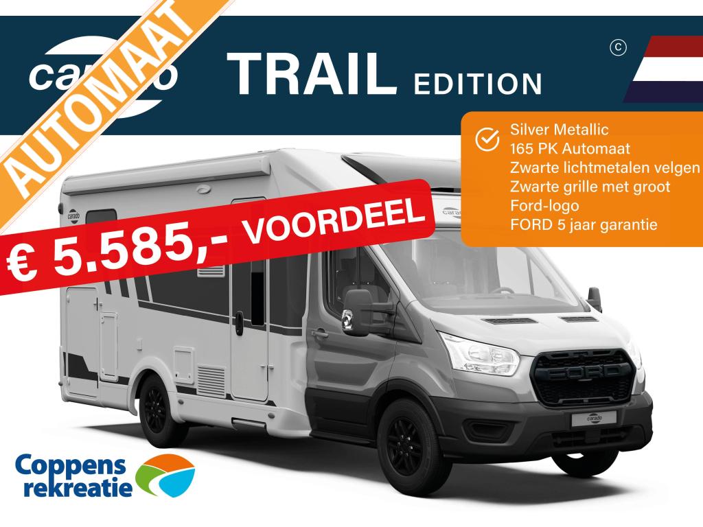 Carado T338 TRAIL 5Jaar garantie 165PK Automaat 5585 KORTING, Caravans en Kamperen, Campers, Bedrijf, tot en met 2, Half-integraal