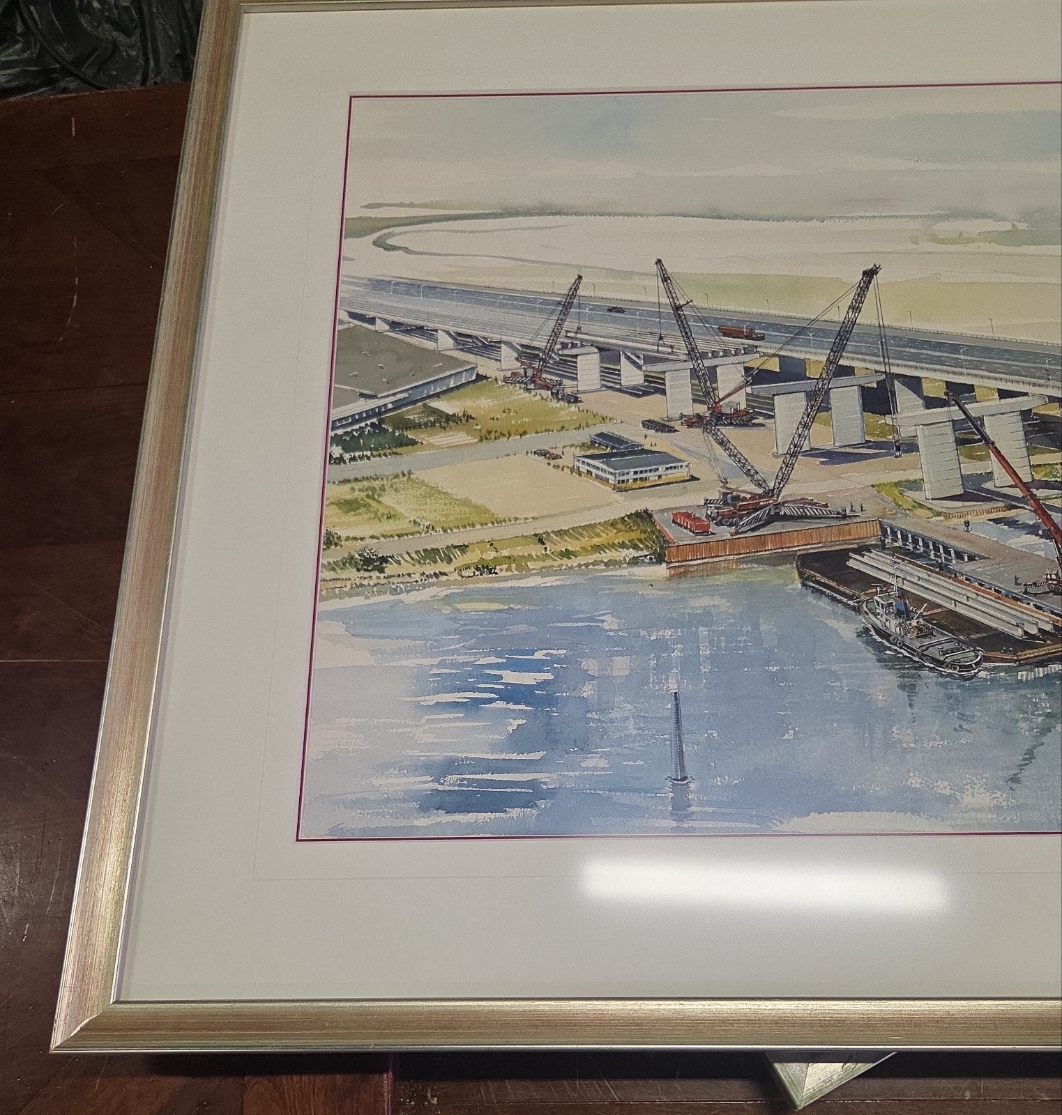 paul kerrebijn aquarel brug, Antiek en Kunst, Kunst | Schilderijen | Modern, Ophalen, Aquarel, Voertuigen