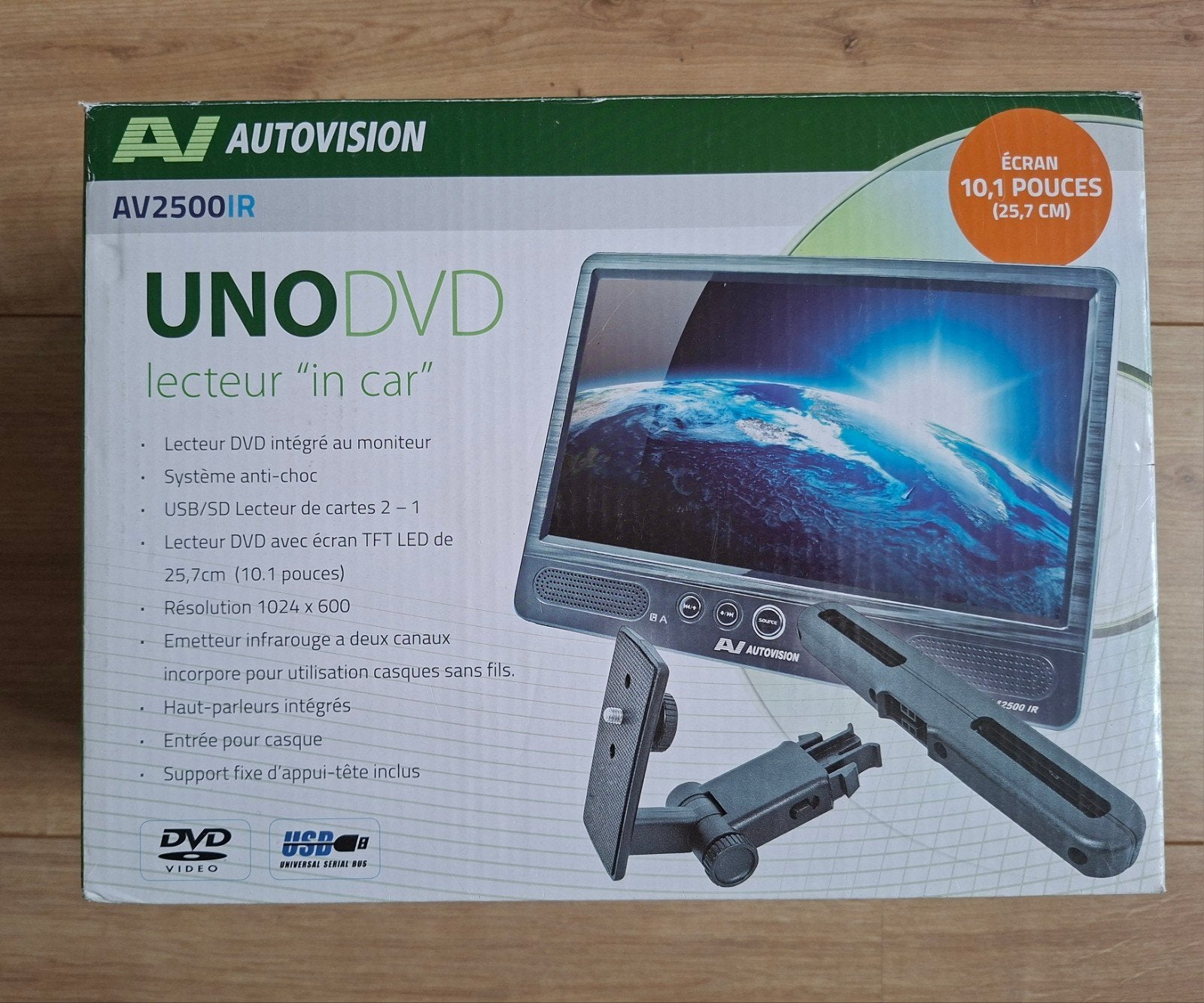 NIEUW Autovision AV2500IR Uno Draagbare DVD-speler Auto 10.1, Draagbaar, Nieuw, Ophalen of Verzenden, Overige merken