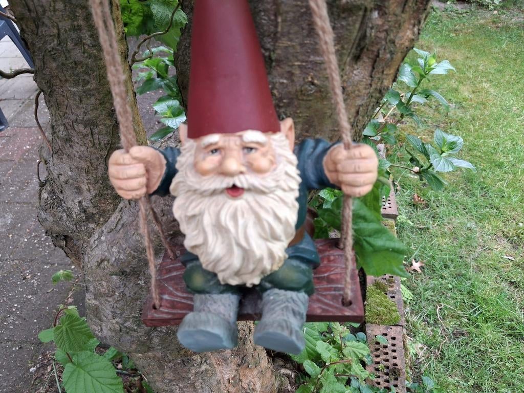 Vintage David de Kabouter beeld Rien Poortvliet, Ophalen of Verzenden, Gebruikt, Kunststof, Tuinkabouter