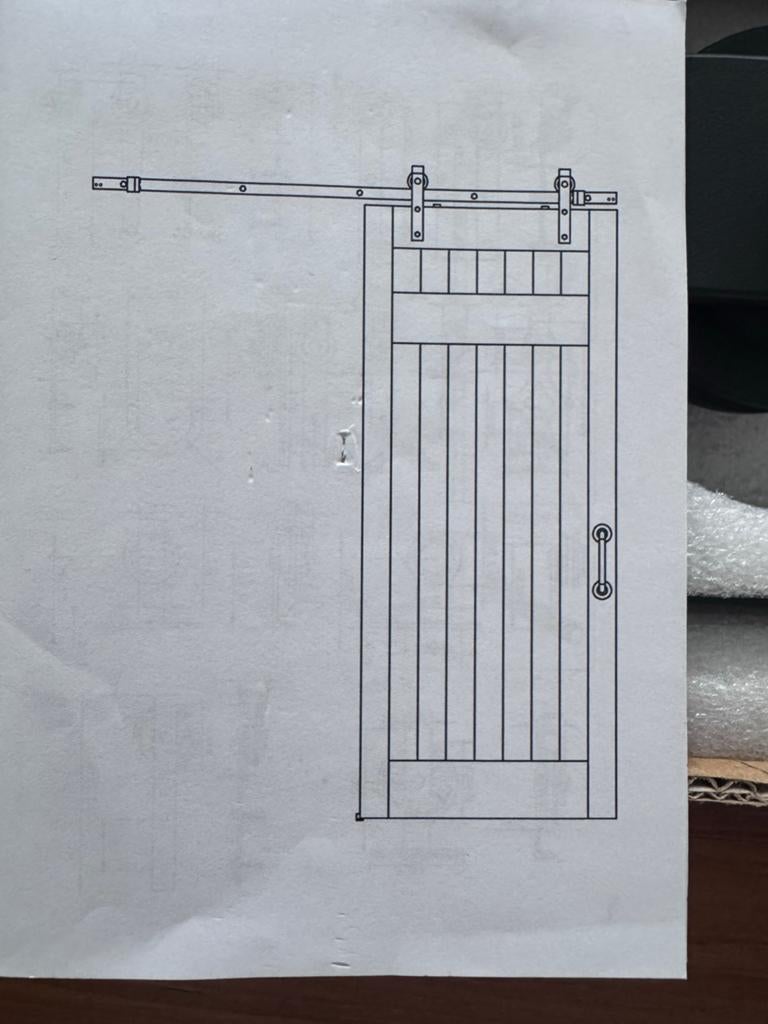 Schuifdeurbeslag / Barn Deurbeslag Zwart, Doe-het-zelf en Verbouw, Ophalen of Verzenden, Nieuw, IJzer, Schuif of Grendel