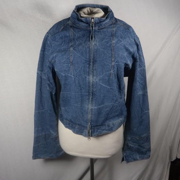 Aparte damesspijkerjas.Strass.Aparte mouw.Mt L.Merk Watcher, Blauw, ., Maat 42/44 (L), Ophalen of Verzenden