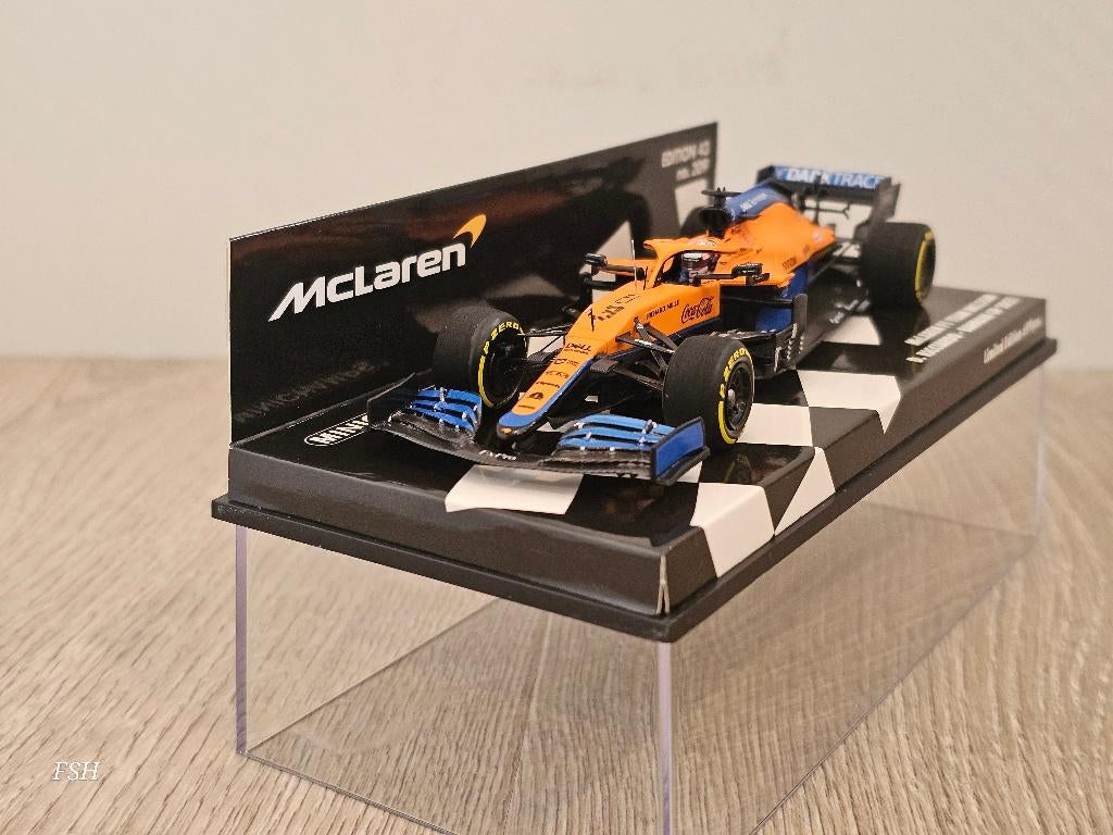 McLaren MCL35M, Daniel Ricciardo # 3, GP Bahrain 2021., Ophalen of Verzenden, Zo goed als nieuw, Auto, MiniChamps