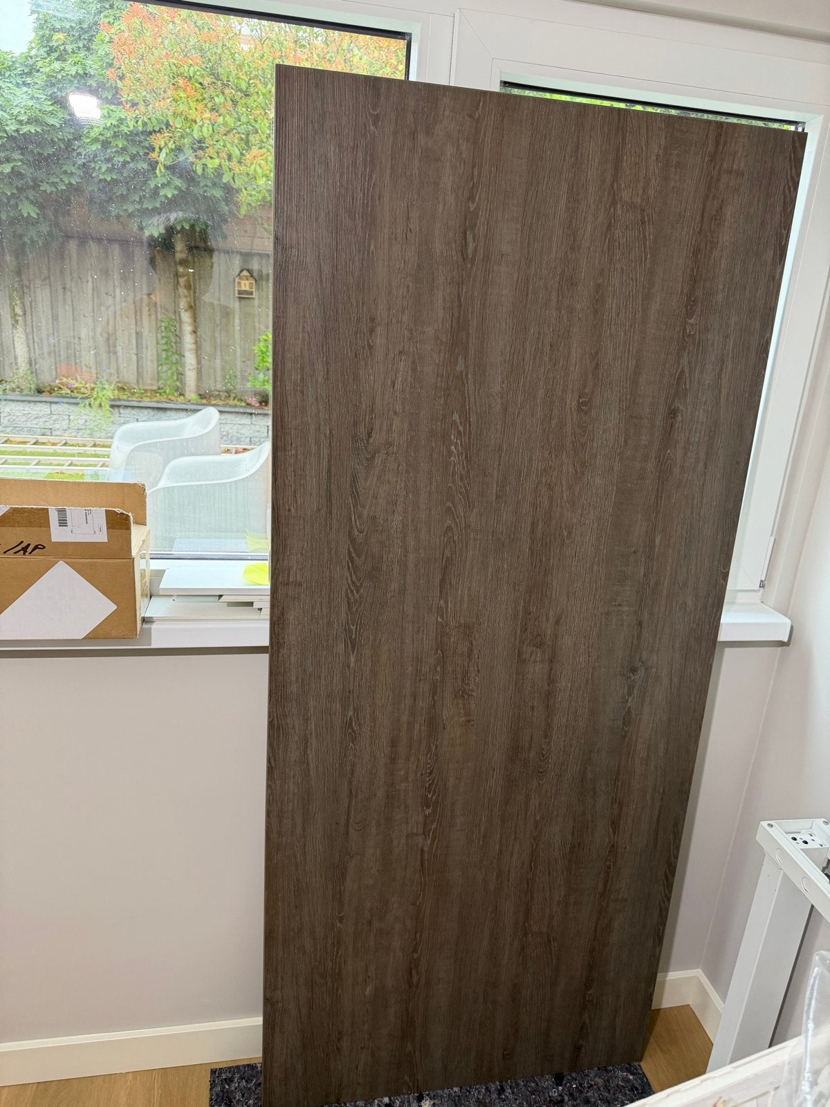 Massief Bureaublad Grijs Eiken 180x80, Huis en Inrichting, Bureaus, Zit-sta bureau, Hout, 180 cm, Zo goed als nieuw