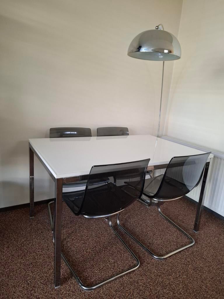 4 IKEA Tobias stoelen, Huis en Inrichting, Ophalen, Grijs, Metaal, Vier