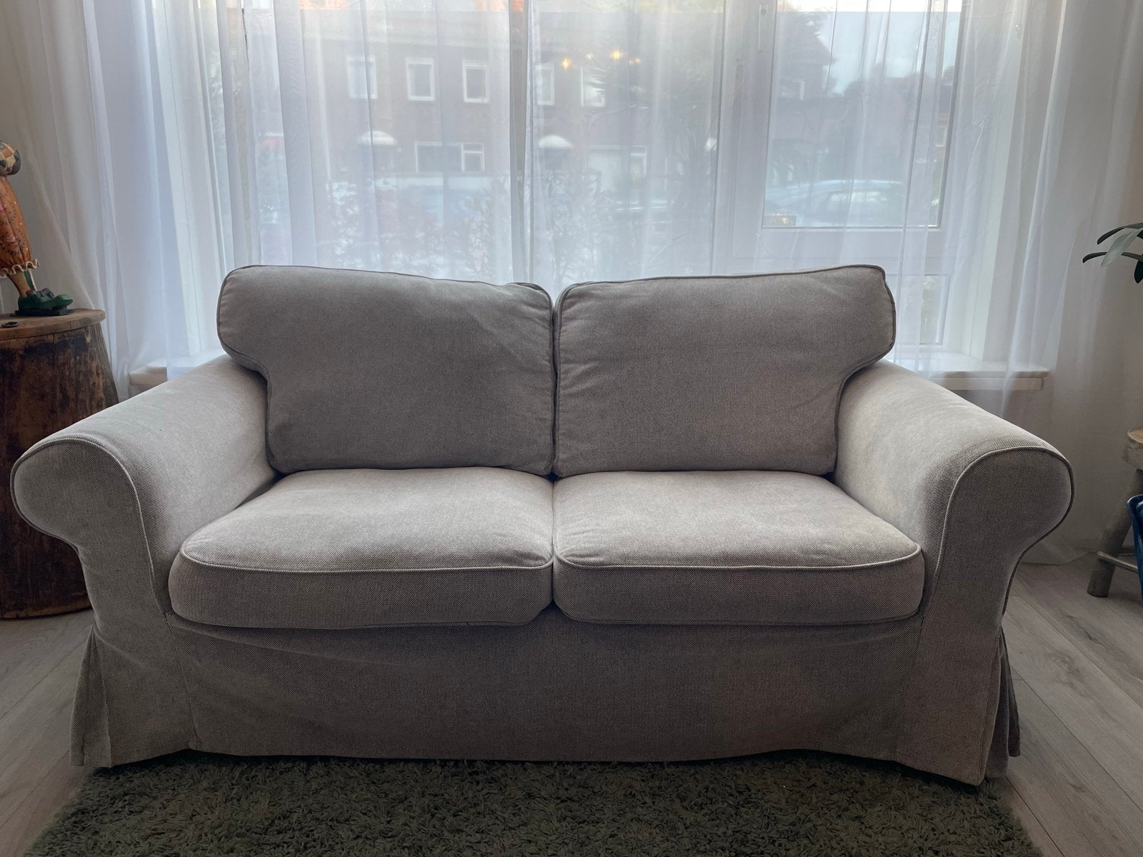 IKEA Ektorp bank 2-zits met extra groene hoes, Ophalen, Gebruikt, 150 tot 200 cm, Tweepersoons