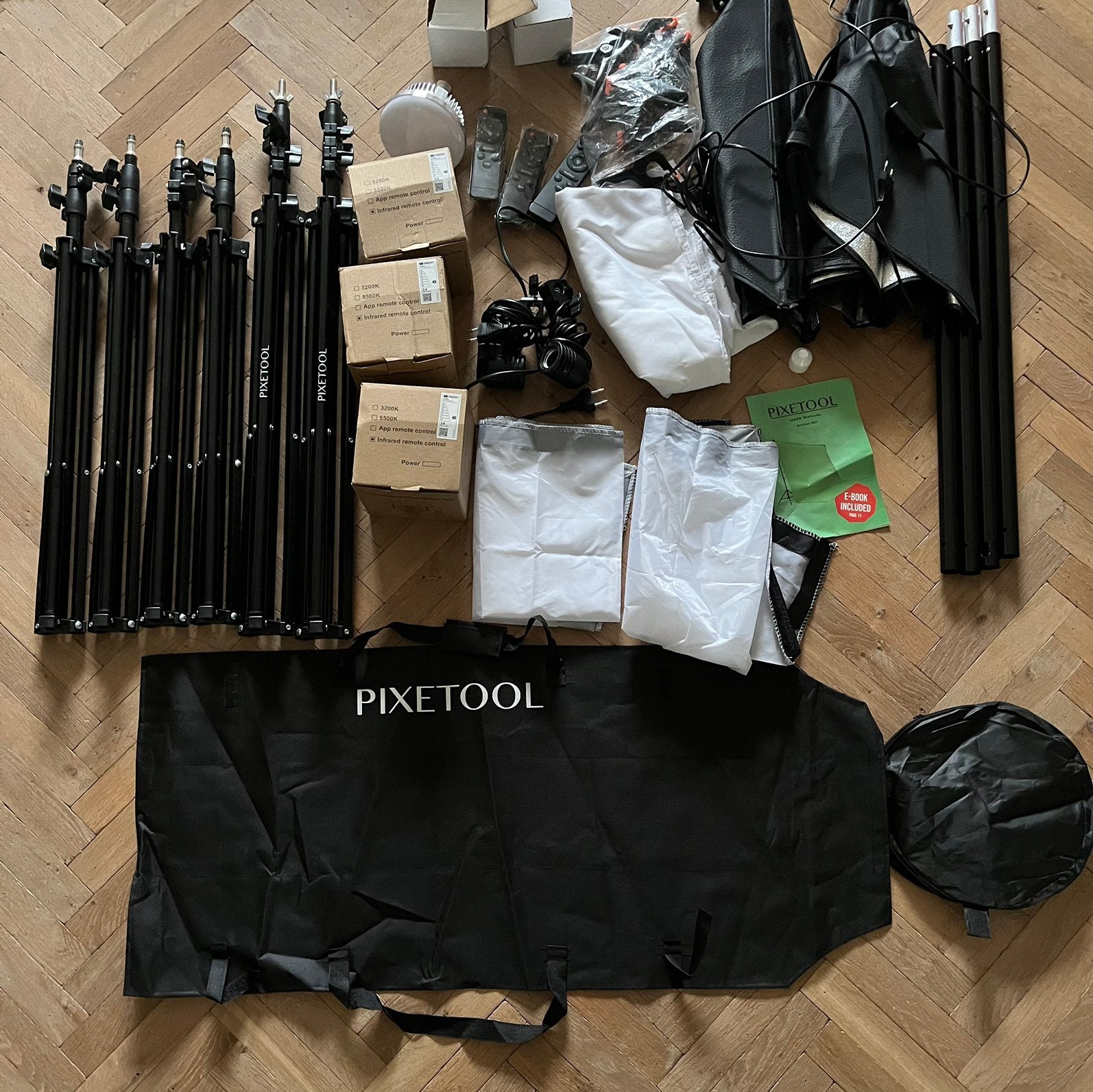 Pixetool Studio Lichtset –Ongebruikt – Compleet, Audio, Tv en Foto, Ophalen, Zo goed als nieuw, Lamp of Flitsset