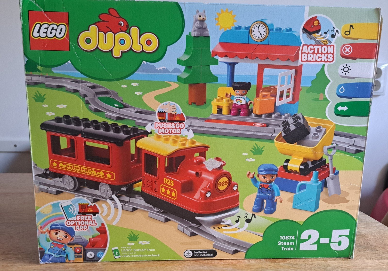 LEGO DUPLO Stoomtrein 10874 (2-5 jaar), Ophalen, Zo goed als nieuw, Complete set, Duplo