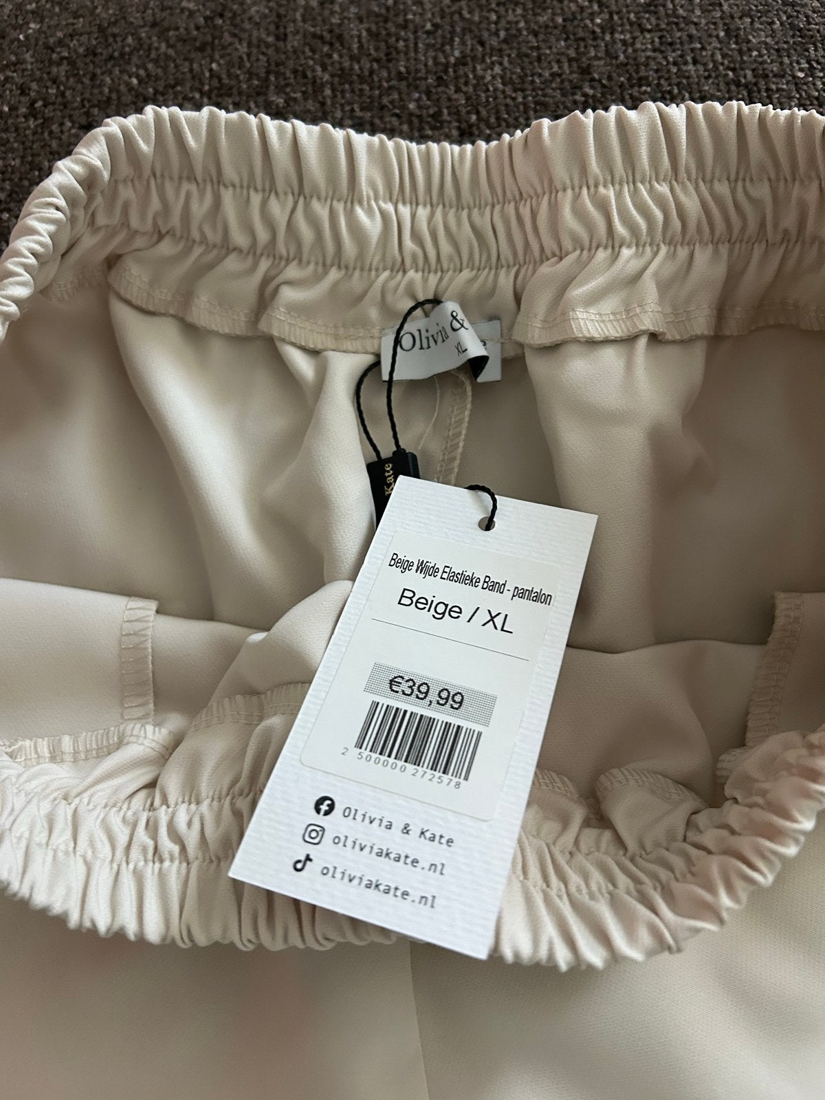 Nieuwe Olivia & Kate Beige Wijde Elastische Band Broek XL, Kleding | Dames, Ophalen, Beige, Maat 46/48 (XL) of groter, Nieuw