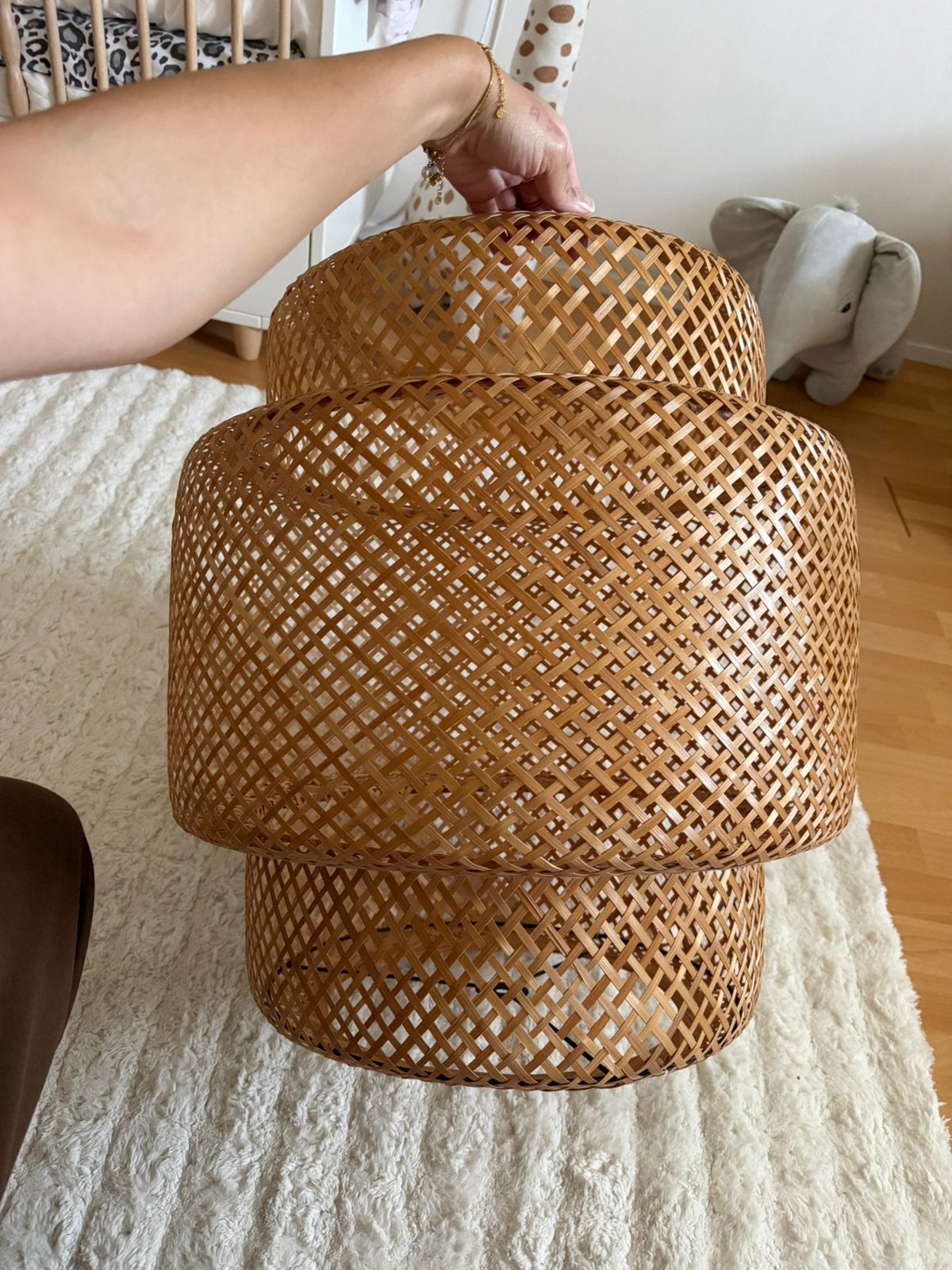Ikea Sinnerlig Bamboe hanglamp, Ophalen, Zo goed als nieuw, Overige materialen, E27 (groot)
