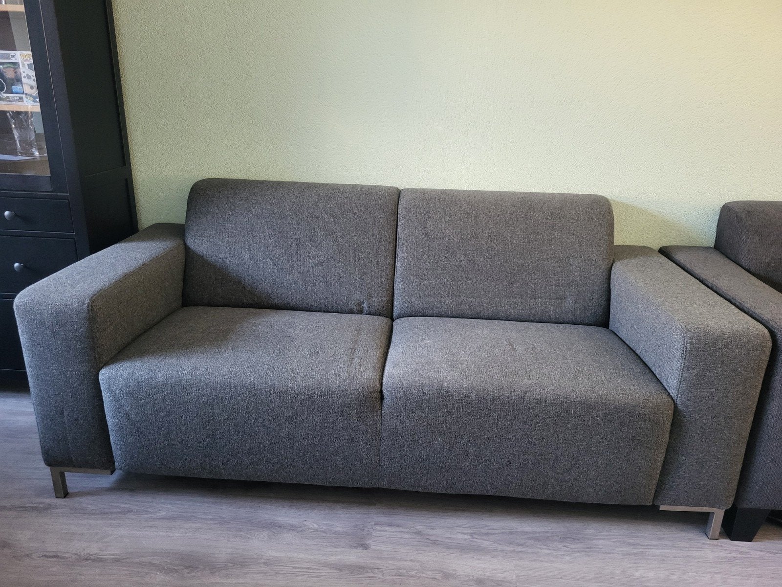 Grijze tweezitsbank, Huis en Inrichting, Ophalen, Gebruikt, 150 tot 200 cm, Tweepersoons