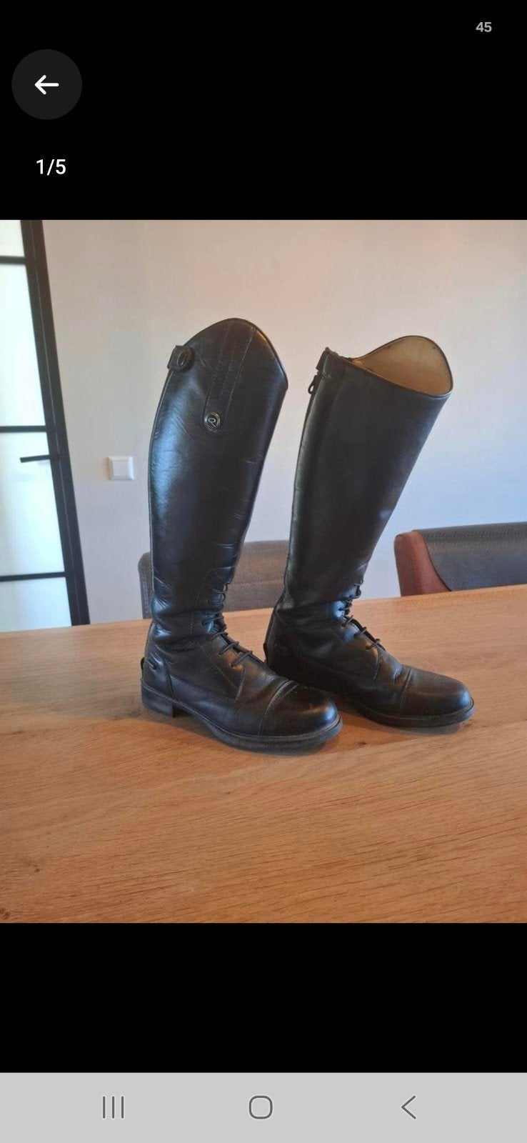 leren rijlaarzen QHP maat 37, Dieren en Toebehoren, Dressuur, Ophalen of Verzenden, Zo goed als nieuw, Zwart