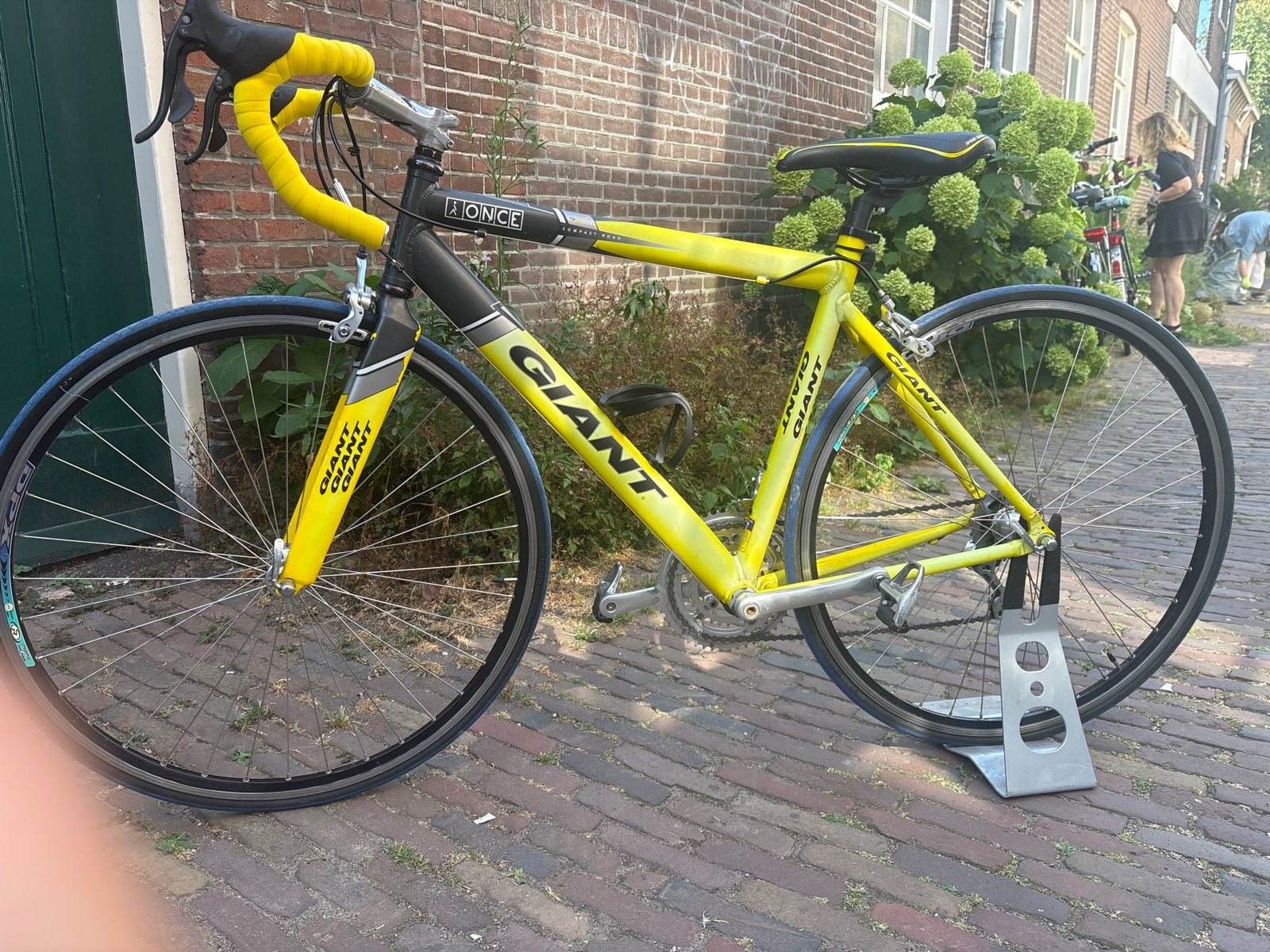 Giant racefiets, geel, 50 cm frame, 28 inch wielen, Ophalen, 28 inch, Gebruikt, Velgrem