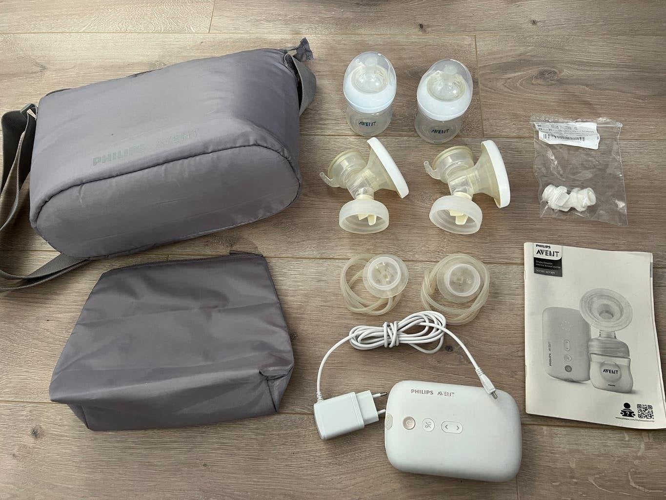014 - Philips Avent SCF398 borstkolf + Dr. Browns flessen, Gebruikt, Borstkolf, Inclusief tas, Philips Avent