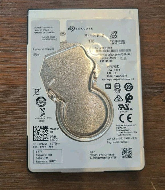 Seagate 1TB HDD - Zeer nette staat, 16197 uur gebruikt, Computers en Software, Harde schijven, Contact@renewlab.nl, Renewlab, HDD
