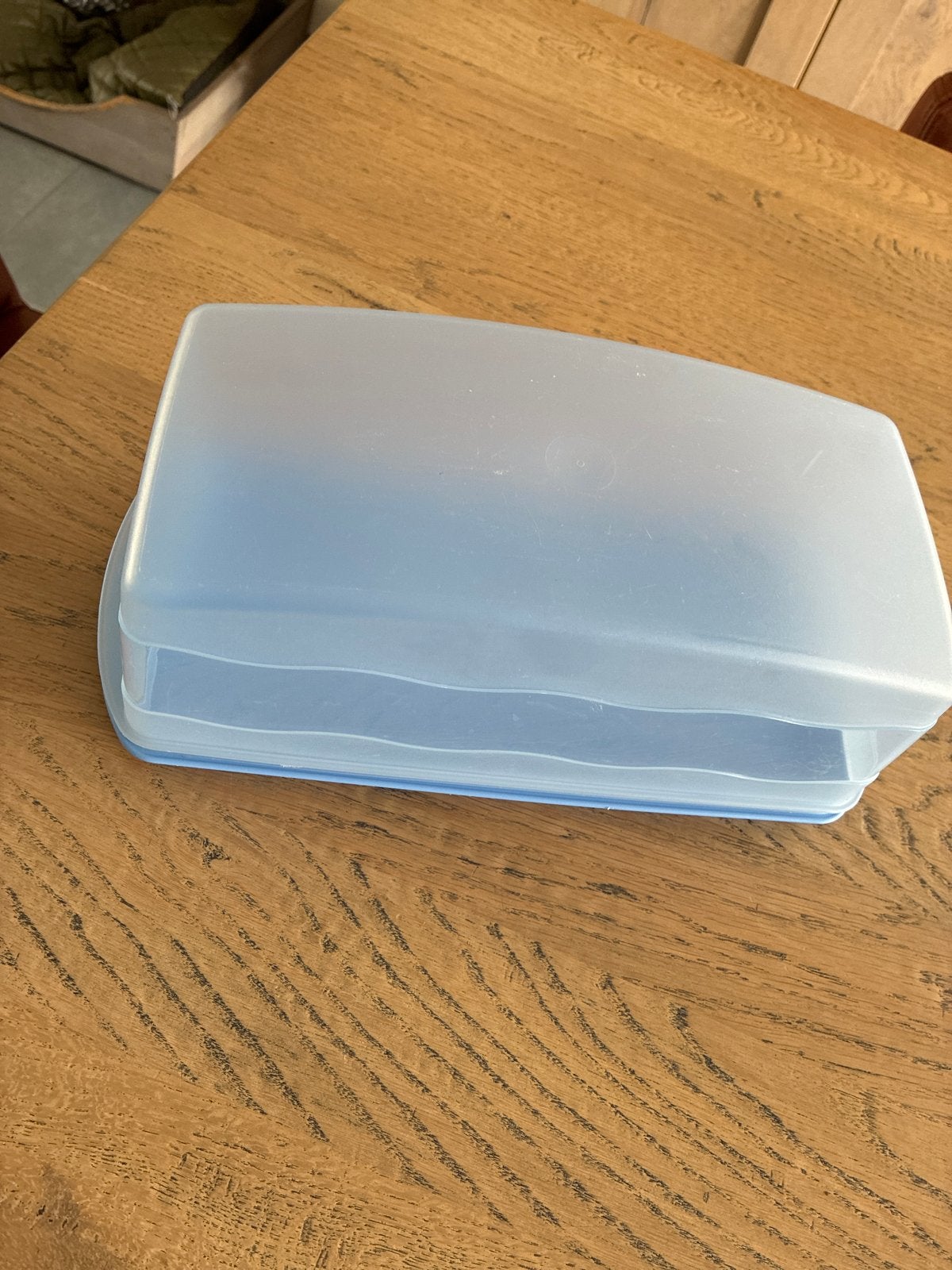 Tupperware cake bewaardoos - blauw, Gebruikt, Bewaardoos, Blauw, Ophalen of Verzenden