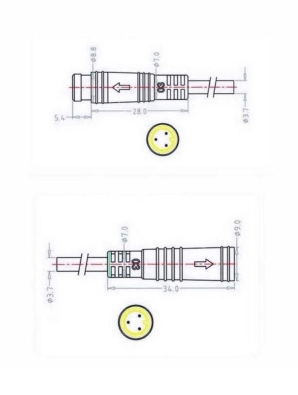 HIGO Connector/Signal kabels 3-Pins M-F / M-M / F-F, Ophalen of Verzenden