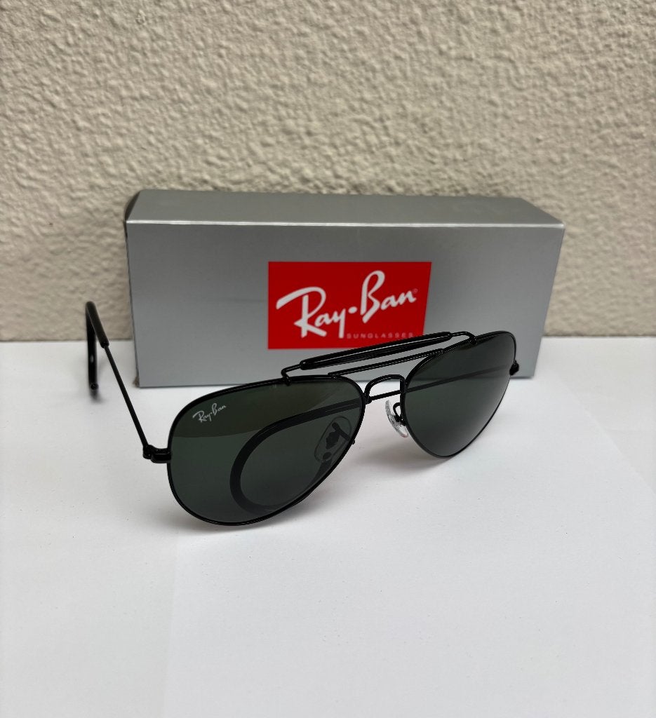 Rayban Outdoorsman Black Green, Sieraden, Tassen en Uiterlijk, Zonnebril, Zwart, Nieuw, Ophalen of Verzenden