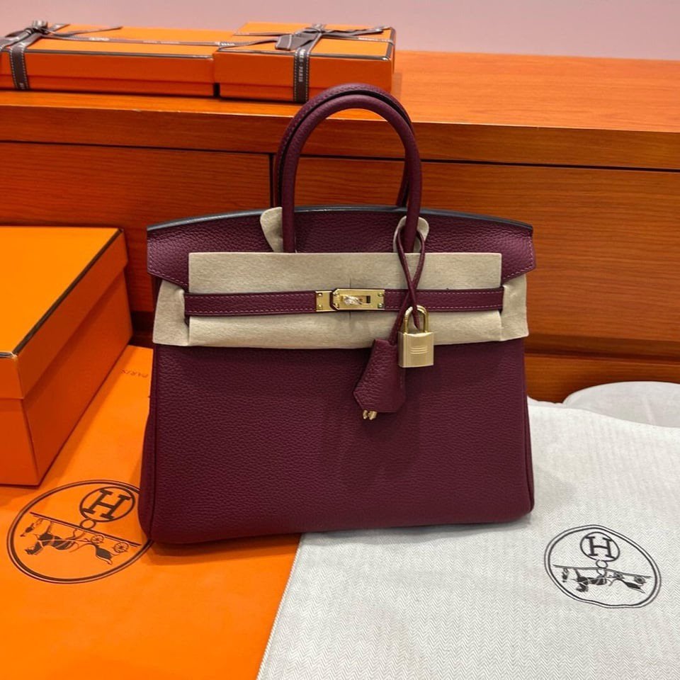 Hermes birkin 25 | Rood, Sieraden, Tassen en Uiterlijk, Tassen | Damestassen, Zo goed als nieuw, Handtas, Zwart, Ophalen of Verzenden