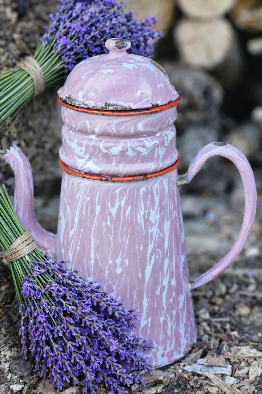Roze emaille koffiepot, Ophalen of Verzenden