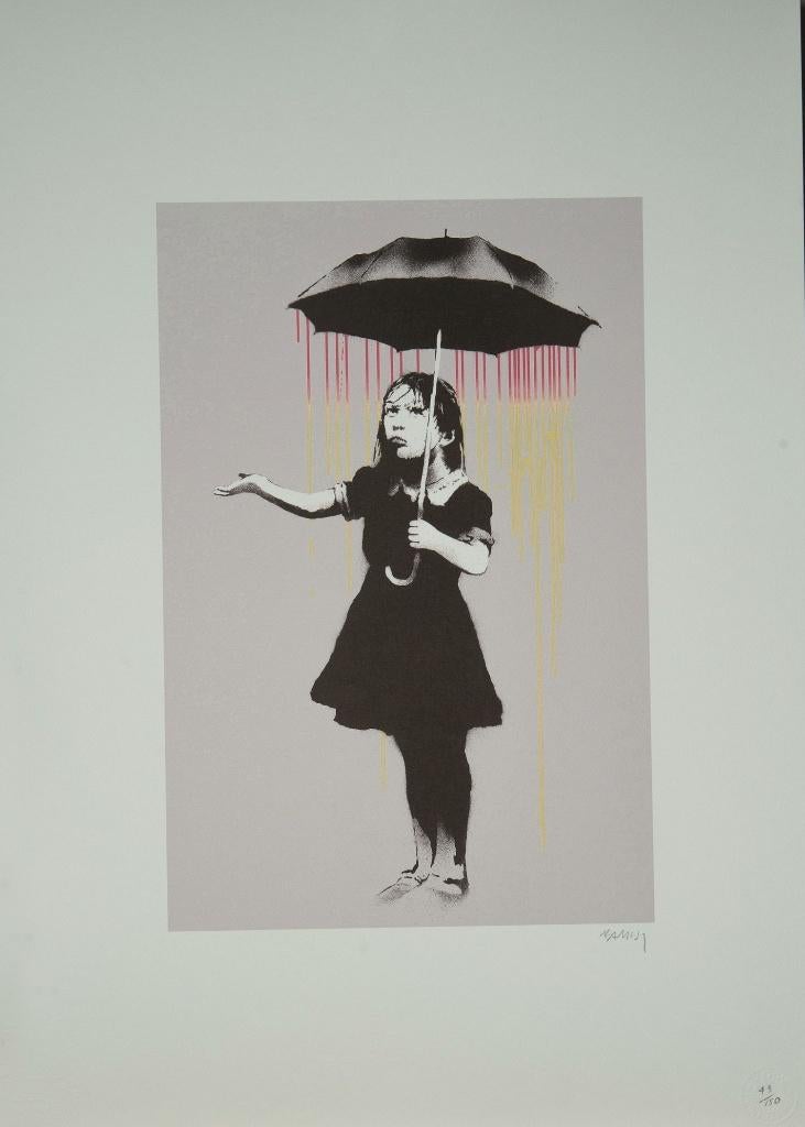 Banksy - NOLA girl with umbrella, Antiek en Kunst, Ophalen of Verzenden