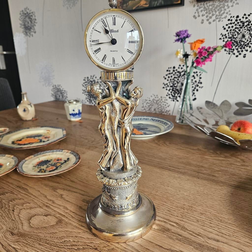 Tafelklok Ottaviani met verzilverd Beeld, Ophalen of Verzenden