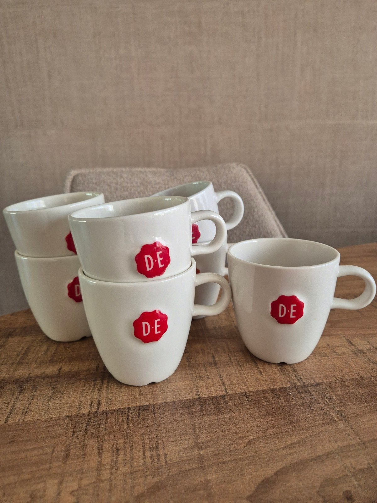 7 x DE koffiemokken, Ophalen, Zo goed als nieuw, Glas, Overige stijlen