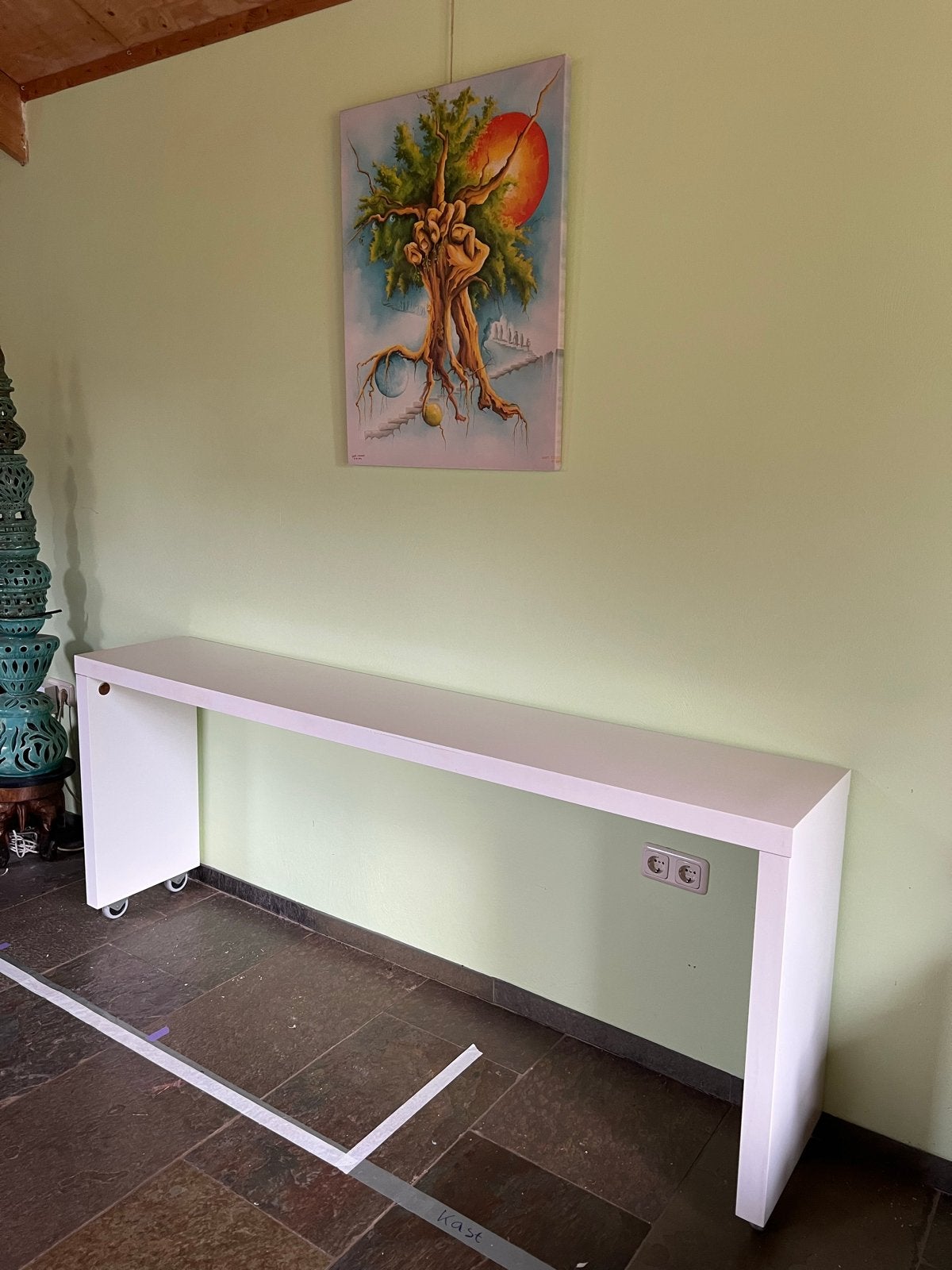 Ikea Malm bedtafel / sidetable, Huis en Inrichting, Ophalen, Gebruikt, 150 tot 200 cm, Overige houtsoorten