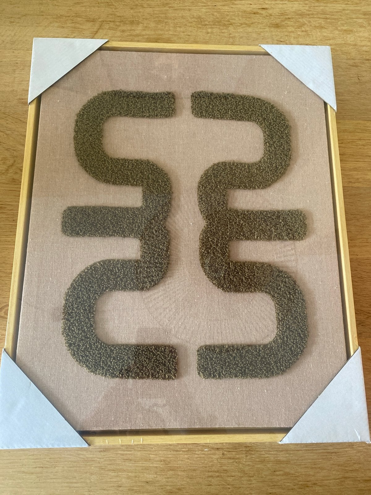 Wanddecoratie met abstract patroon in houten lijst, Ophalen, Hout, Bruin, Modern