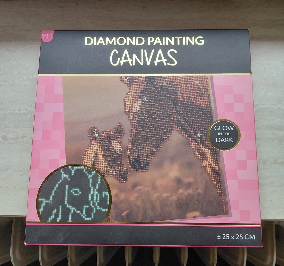 Diamond Painting Canvas - Glow in the Dark Paard, Handgemaakt, Nieuw, Meerkleurig, Ophalen of Verzenden
