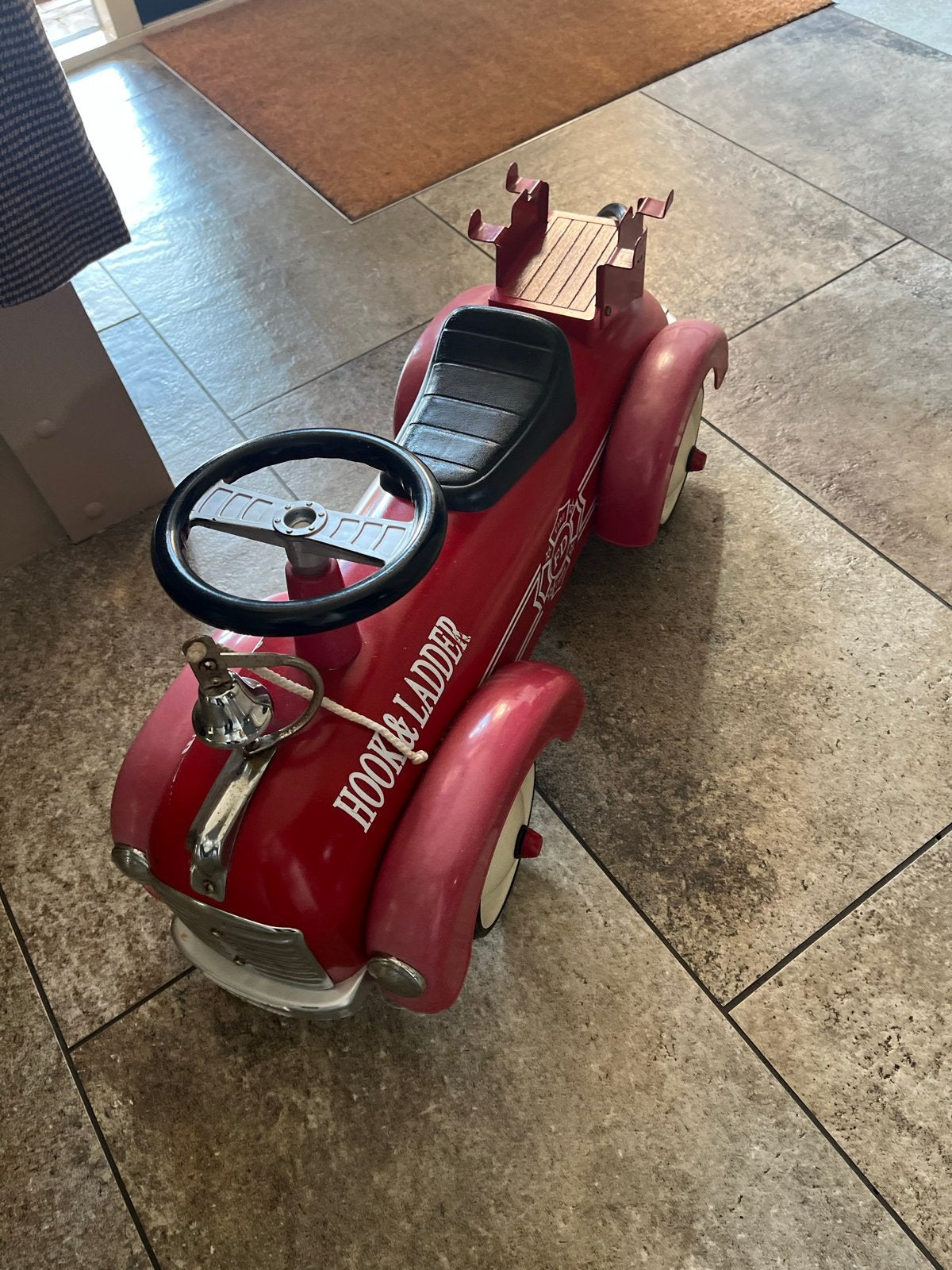 Vintage Rode Trapauto Brandweerwagen 'Hook & Ladder', Ophalen, Gebruikt