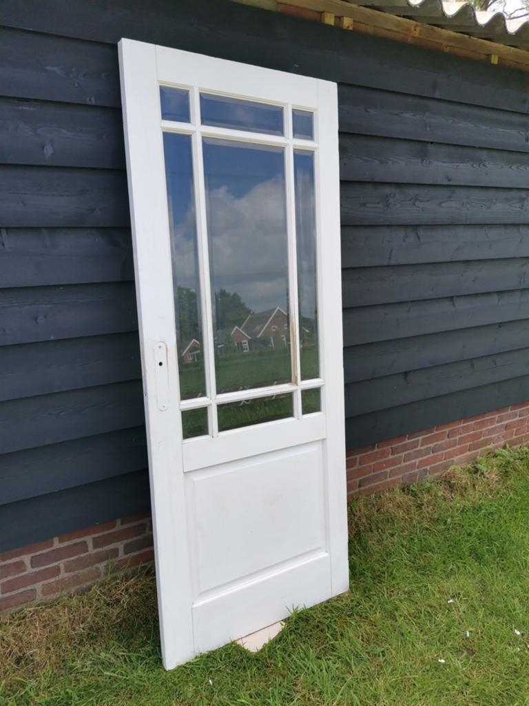 Binnendeur met geslepen glas, Ophalen, Gebruikt, Binnendeur, Glas