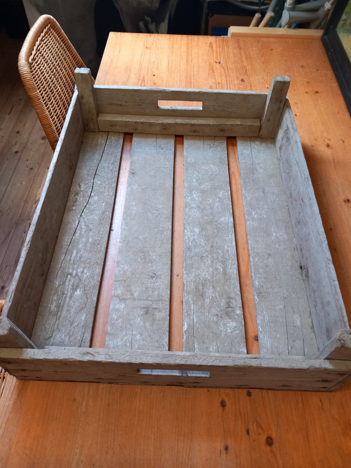 decoratie krat, Ophalen of Verzenden, Gebruikt, Overige houtsoorten, Minder dan 50 cm