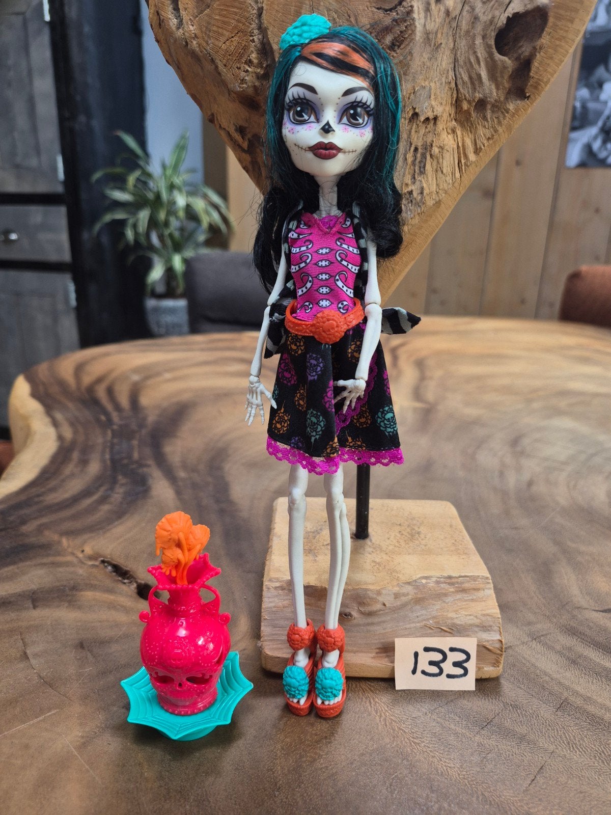 Monster High Skelita Calaveras pop met accessoires, Ophalen of Verzenden, Zo goed als nieuw, Overige typen