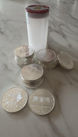 PUUR ZILVER Philharmoniker munten. 1 ounce 31.1 gram 1OZ, Ophalen of Verzenden, Zilver