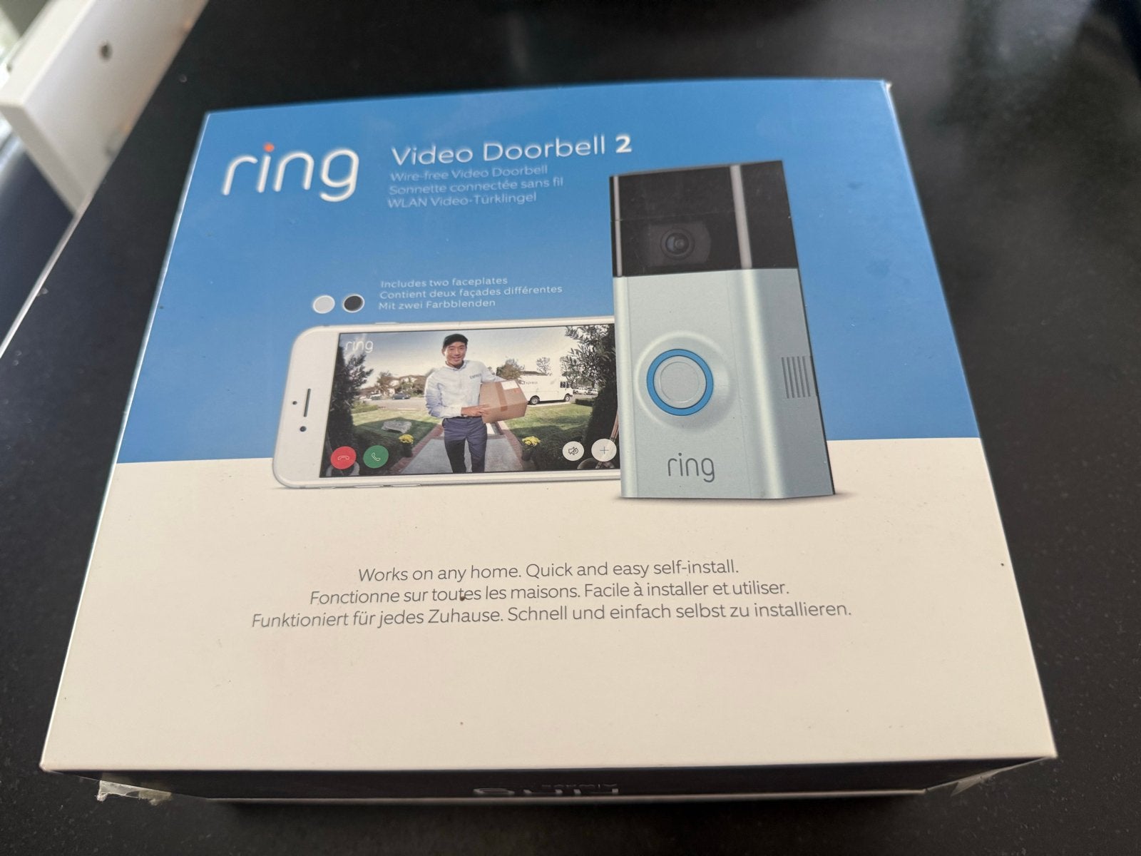 Ring Video Doorbell 2 - Draadloze Video Deurbel complete set, Ophalen of Verzenden, Bewegingsdetectiesensor, Zo goed als nieuw