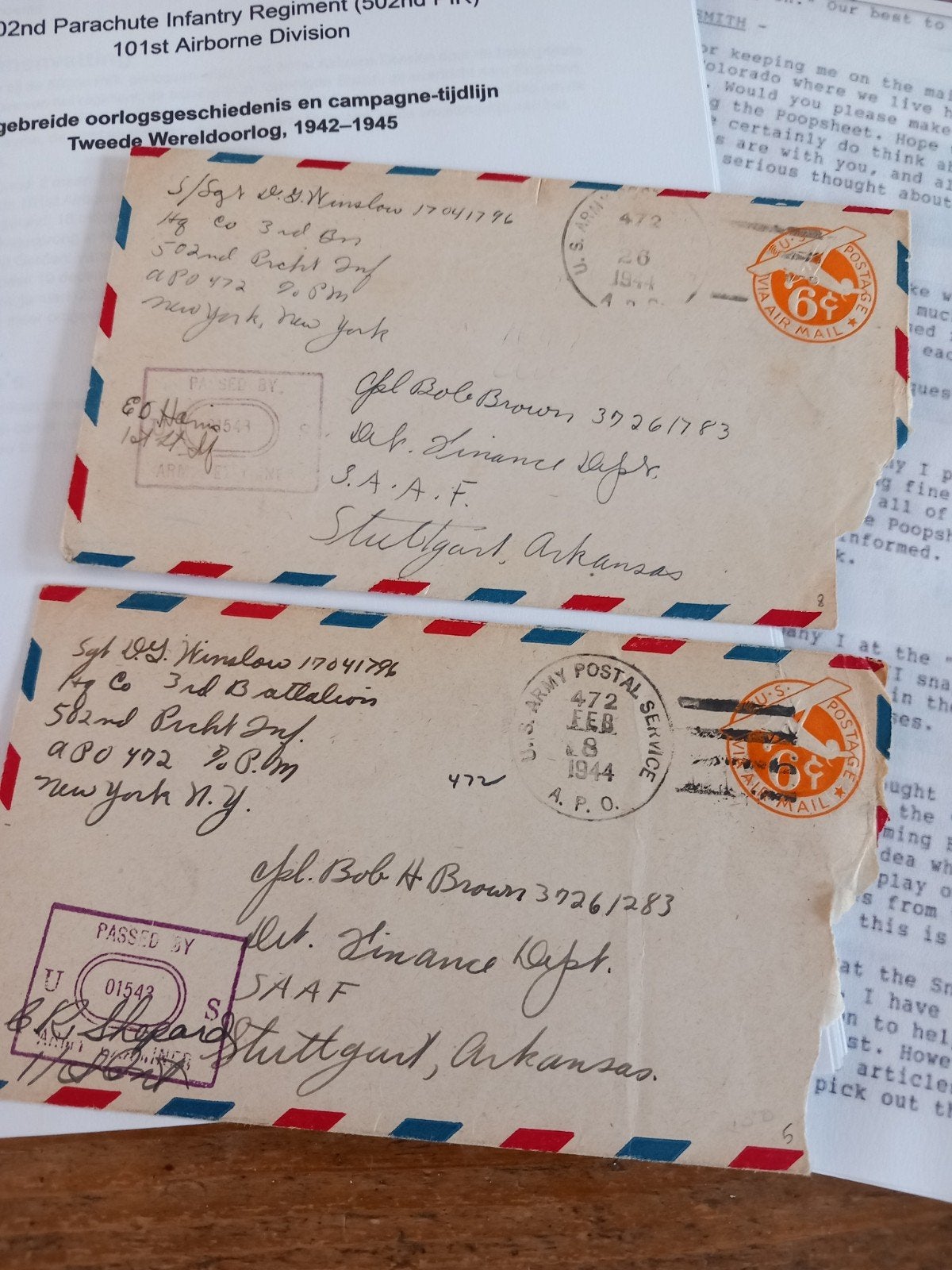 zeldzame US  Airborne 101th 502nd  pir enveloppen., Verzamelen, Amerika, ., Ophalen of Verzenden, .