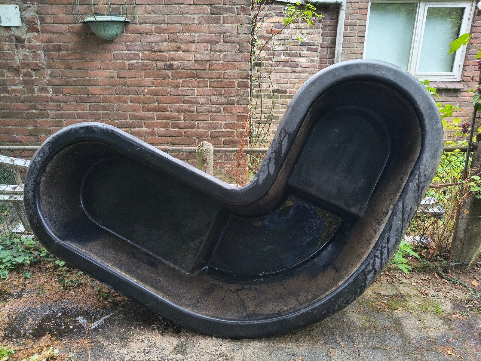 Zwarte vijverbak in L-vorm voor uw tuin, Tuin en Terras, Vijvers, Ophalen, Gebruikt