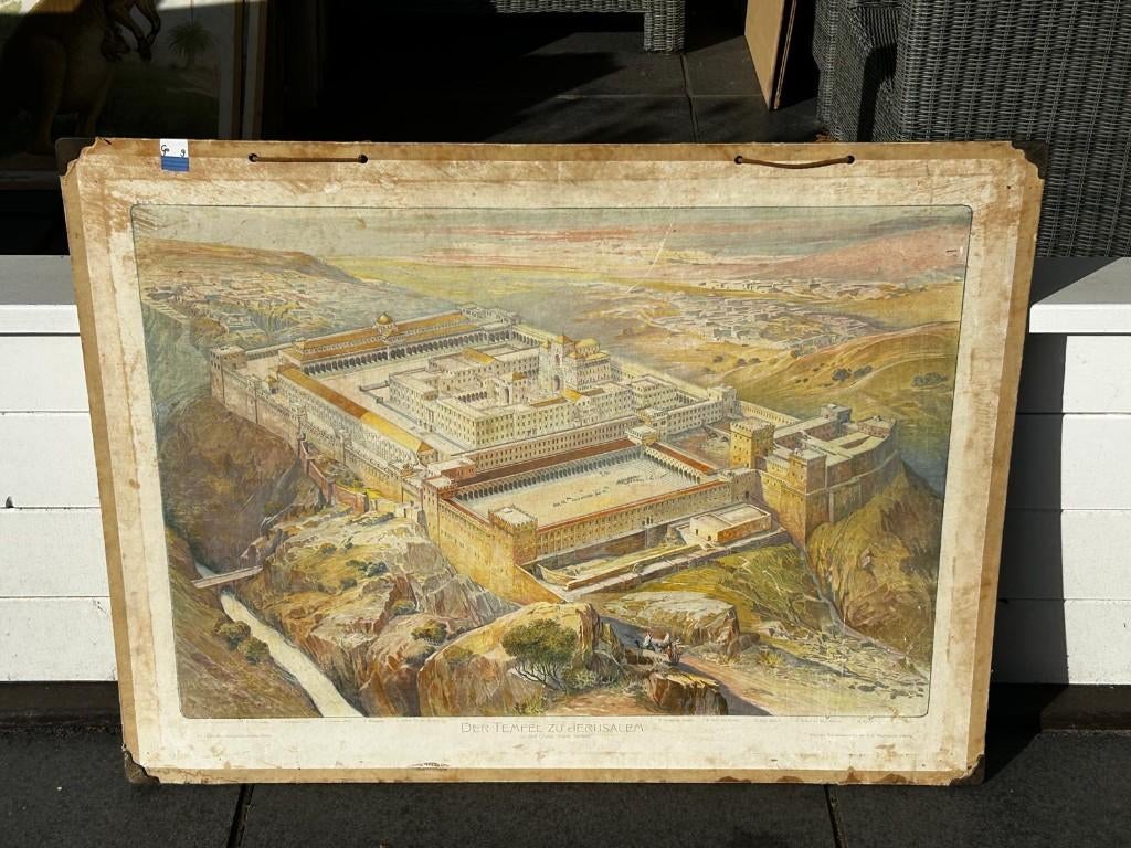Jeruzalem en de tempel, Ophalen of Verzenden, Stad- en Dorpsgezichten