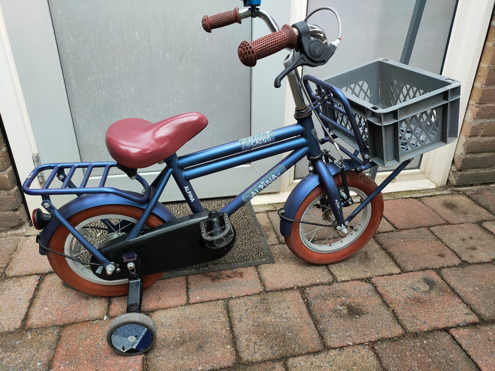 12 inch Alpina Cargo kinderfiets met zijwieltjes, Fietsen en Brommers, Fietsen | Kinderfietsjes, Ophalen, Terugtraprem, Zijwieltjes