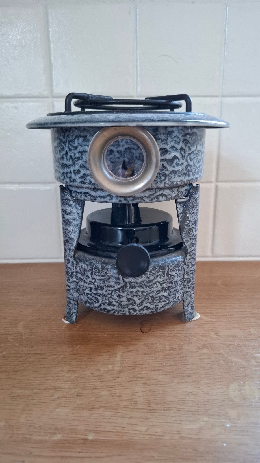 emaille  petroleum stelletje, Ophalen