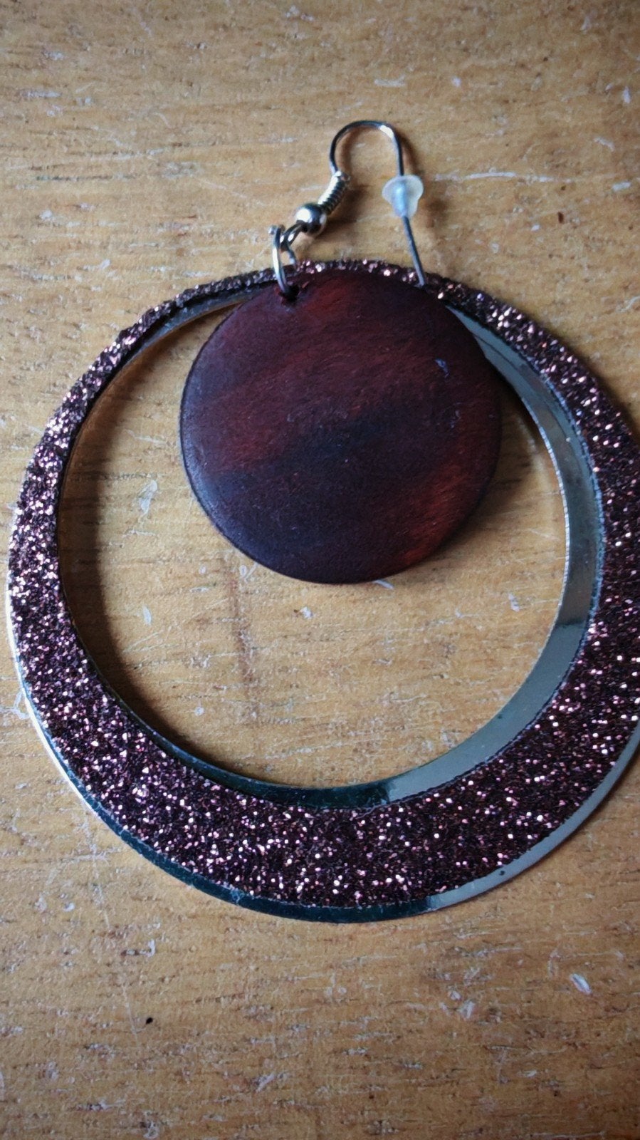 Glinsterende oorbellen, Sieraden, Tassen en Uiterlijk, Oorbellen, Ophalen of Verzenden, Nieuw, Bruin, Overige materialen